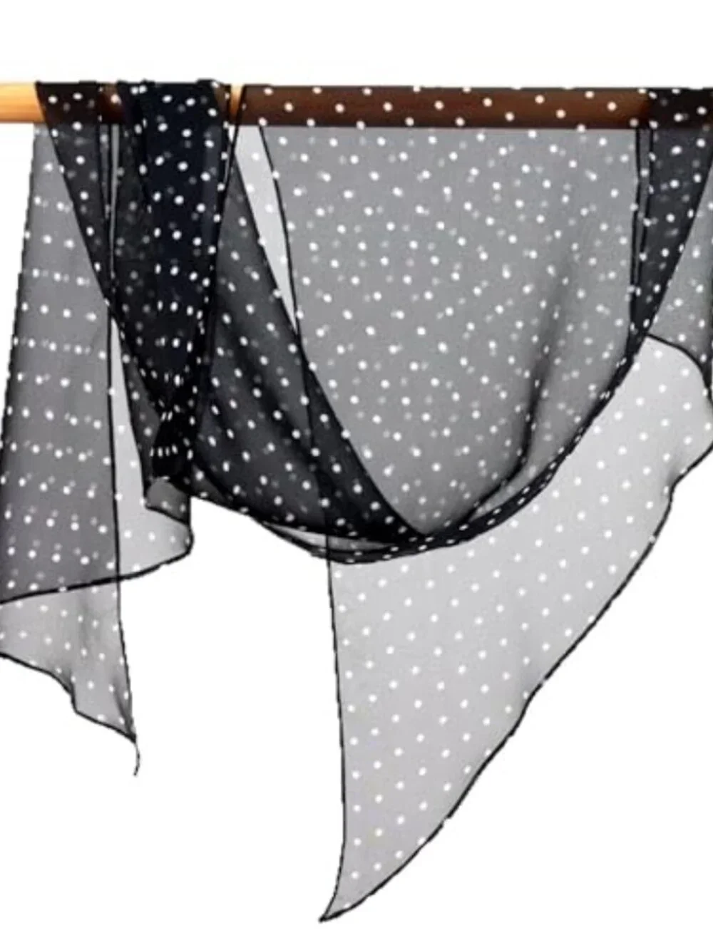 100% Mulberry Silk Fashion Scarf Long Lightweight Soft Polka Dot Print